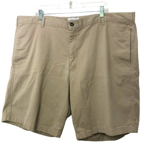 Men's Saddlebred Shorts Khaki Size 46W Front and Back Pockets Flat Front - Picture 1 of 6
